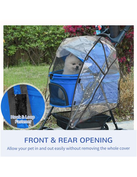 PawHut Dog Stroller with Rain Cover, Dog Pushchair One-Click Fold Trolley Jogger with EVA Wheels Brake Basket Adjustable Canopy  - pic 145205 | FastDaddyshop