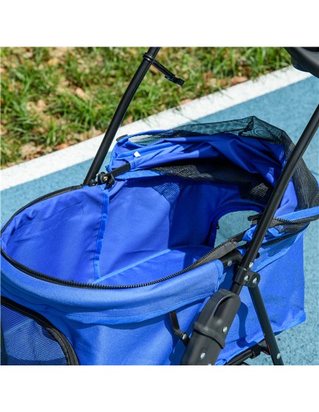 PawHut Dog Stroller with Rain Cover, Dog Pushchair One-Click Fold Trolley Jogger with EVA Wheels Brake Basket Adjustable Canopy  - pic 145207 | FastDaddyshop