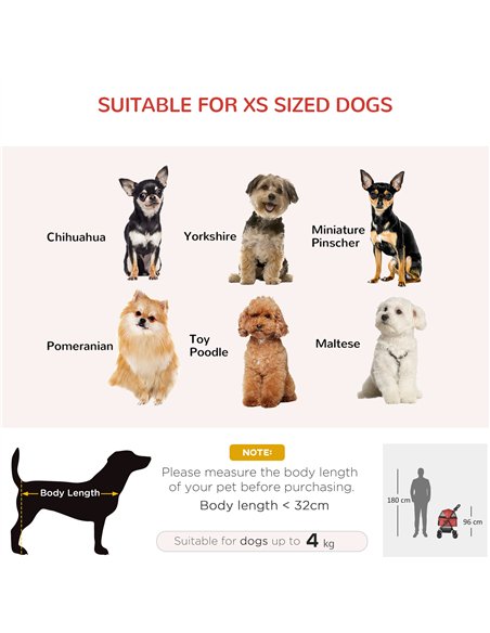 PawHut Dog Stroller with Rain Cover, Dog Pushchair One-Click Fold Trolley Jogger with EVA Wheels Brake Basket Adjustable Canopy  - pic 145229 | FastDaddyshop