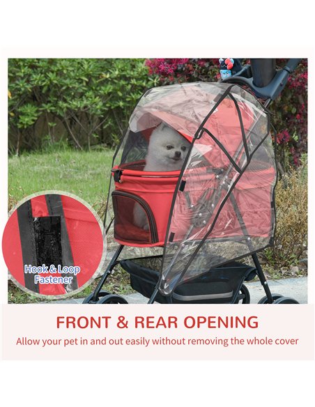 PawHut Dog Stroller with Rain Cover, Dog Pushchair One-Click Fold Trolley Jogger with EVA Wheels Brake Basket Adjustable Canopy  - pic 145232 | FastDaddyshop