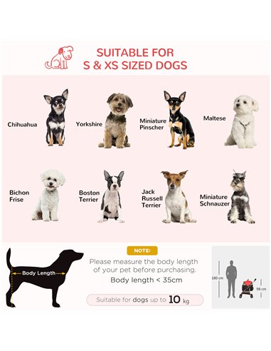 PawHut Detachable Pet Stroller with Rain Cover, 3 In 1 Cat Dog Pushchair, Foldable Carrying Bag w/ Universal Wheels, Brake, Cano