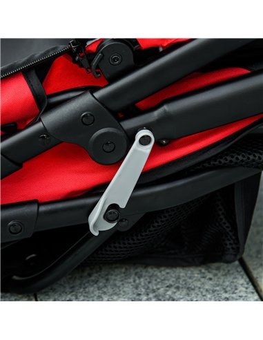 PawHut Foldable Pet Stroller with Three Wheels, for Small, Medium Dogs, Red