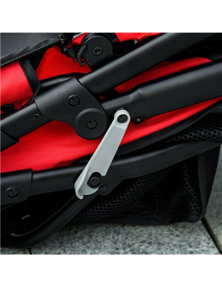 PawHut Foldable Pet Stroller with Three Wheels, for Small, Medium Dogs, Red - pic 145261 | FastDaddyshop