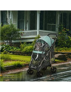 PawHut Pet Stroller for Small and Miniature Dogs, with Rain Cover - Green 2