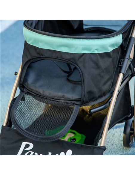 PawHut Pet Stroller for Small and Miniature Dogs, with Rain Cover - Green - pic 145296 | FastDaddyshop