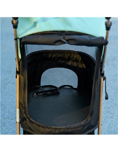 PawHut Pet Stroller for Small and Miniature Dogs, with Rain Cover - Green
