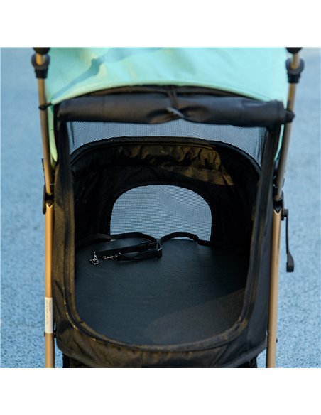 PawHut Pet Stroller for Small and Miniature Dogs, with Rain Cover - Green - pic 145297 | FastDaddyshop