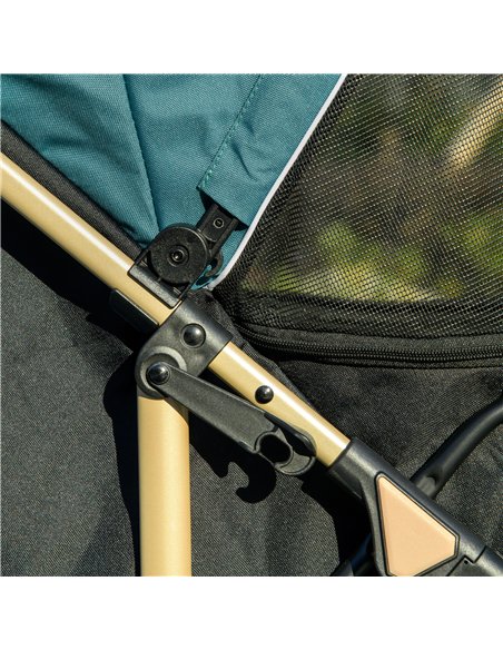 PawHut Pet Stroller for Small and Miniature Dogs, with Rain Cover - Dark Green - pic 145305 | FastDaddyshop
