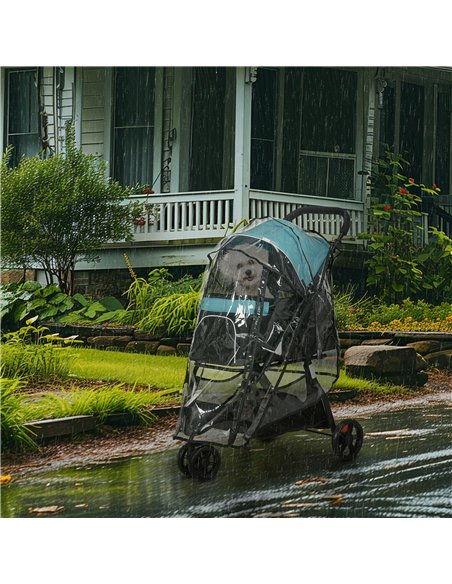 PawHut Foldable Pet Stroller w/ Rain Cover, for XS Dogs, S Dogs - Dark Green - pic 145308 | FastDaddyshop