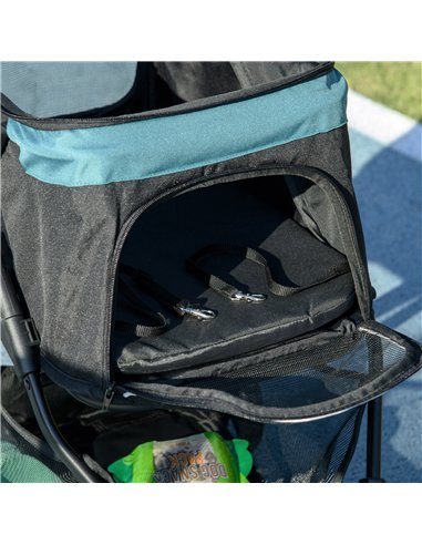 PawHut Foldable Pet Stroller w/ Rain Cover, for XS Dogs, S Dogs - Dark Green