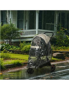 PawHut Foldable Pet Stroller w/ Rain Cover, for XS Dogs, S Dogs - Khaki 2