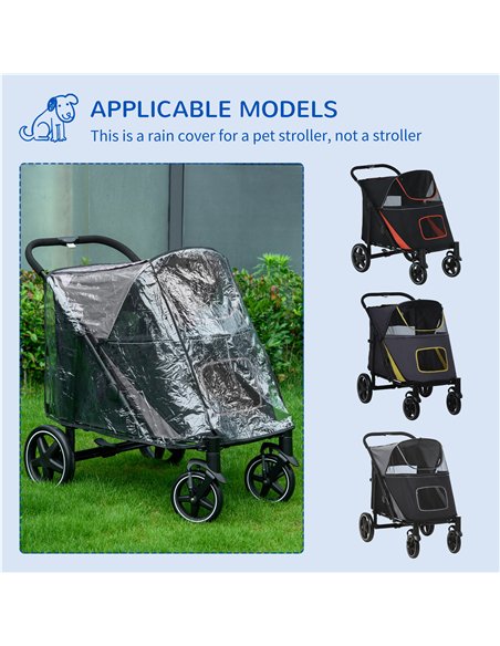 PawHut 4 Wheel Pet Stroller with Rain Cover for Medium and Large Dogs - Black - pic 145349 | FastDaddyshop