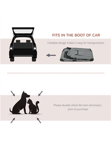 PawHut 70cm Oxford Folding Pet Carrier Bag Grey