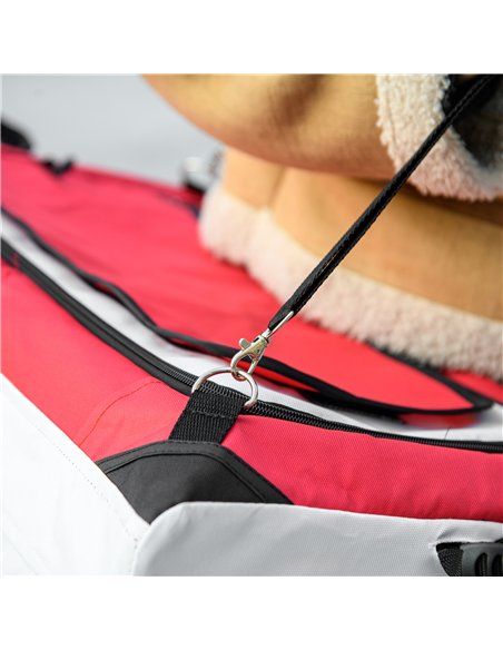 PawHut Foldable Dog Stroller, Pet Travel Crate, with Detachable Carrier, Soft Padding, for Mini, Small Dogs - Red - pic 145378 | FastDaddyshop