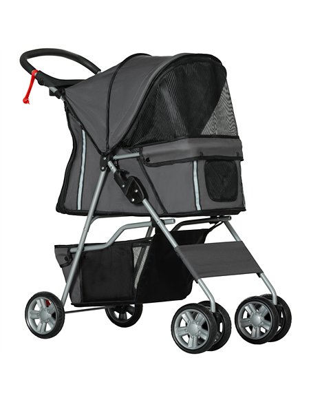 PawHut Foldable Pet Stroller for Small and Miniature Dog, Dark Grey - pic 145442 | FastDaddyshop