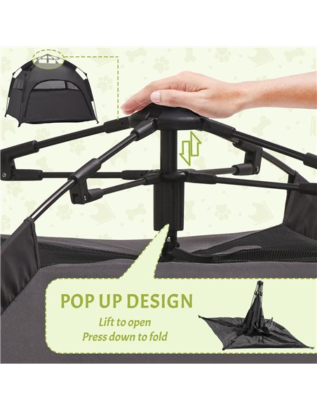 PawHut Foldable Dog Cat Tent with Water-Resistant Oxford, Carry Bag for Extra Large Dog, Charcoal Grey - pic 145482 | FastDaddyshop