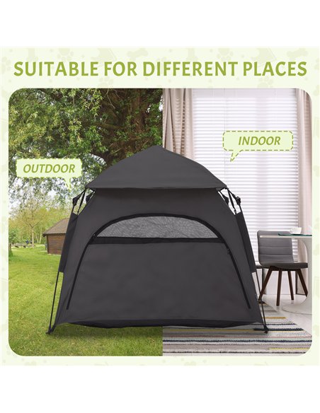 PawHut Foldable Dog Cat Tent with Water-Resistant Oxford, Carry Bag for Extra Large Dog, Charcoal Grey - pic 145483 | FastDaddyshop