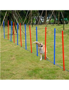 PawHut Pet Agility Training Equipment Dog Play Run Obedience Training Set Adjustable (Poles) 2