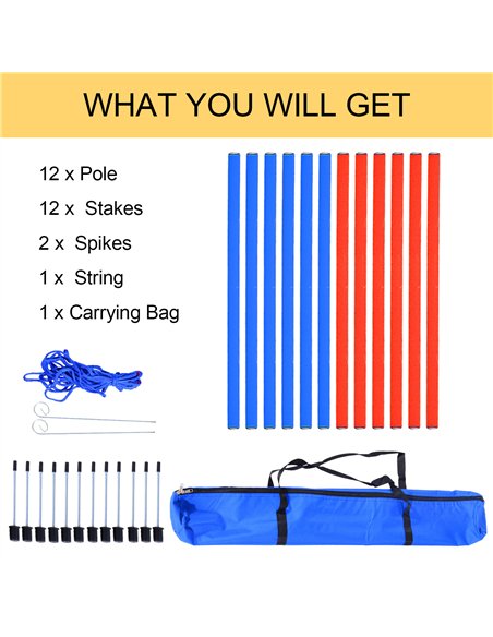 PawHut Pet Agility Training Equipment Dog Play Run Obedience Training Set Adjustable (Poles) - pic 145572 | FastDaddyshop