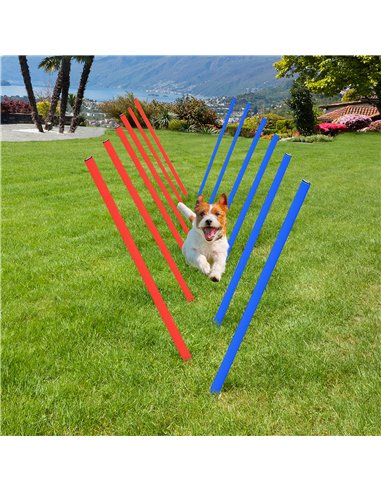 PawHut Pet Agility Training Equipment Dog Play Run Obedience Training Set Adjustable (Poles)