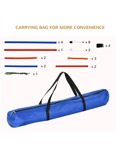 PawHut Pet Agility Training Equipment Dog Play Run Jump Obedience Training Set Adjustable (Pole + Hoop + Hurdle)