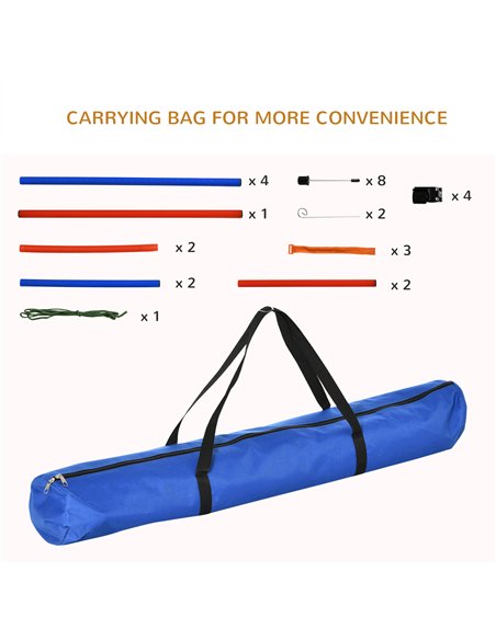 PawHut Pet Agility Training Equipment Dog Play Run Jump Obedience Training Set Adjustable (Pole + Hoop + Hurdle) - pic 145583 | FastDaddyshop
