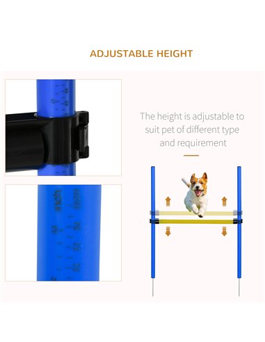 PawHut Pet Agility Training Equipment Dog Play Run Jump Obedience Training Set Adjustable (Poles + Hurdle + Tunnel + Pause Box)