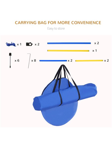 PawHut Pet Agility Training Equipment Dog Play Run Jump Obedience Training Set Adjustable (Poles + Hurdle + Tunnel + Pause Box) - pic 145592 | FastDaddyshop