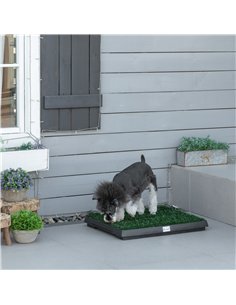 PawHut Indoor Pet Dog Toilet Mat Potty Tray Training Grass Restroom with Tray and Loo Pad 2