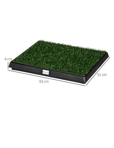 PawHut Indoor Pet Dog Toilet Mat Potty Tray Training Grass Restroom with Tray and Loo Pad