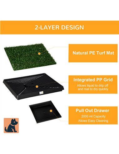 PawHut Indoor Pet Dog Toilet Mat Potty Tray Training Grass Restroom with Tray and Loo Pad