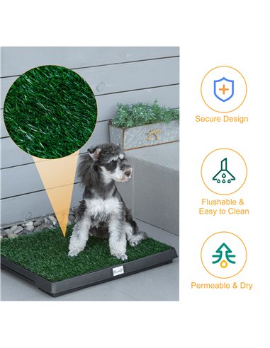 PawHut Indoor Pet Dog Toilet Mat Potty Tray Training Grass Restroom with Tray and Loo Pad