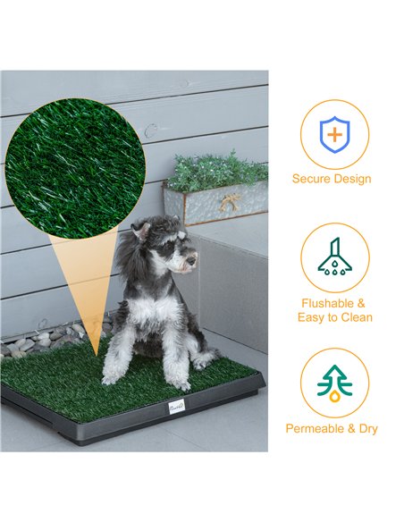 PawHut Indoor Pet Dog Toilet Mat Potty Tray Training Grass Restroom with Tray and Loo Pad - pic 145600 | FastDaddyshop