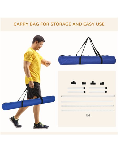PawHut 4 Pieces Dog Agility Training Equipment, Adjustable Height Jumps Hurdle with Carrying Bag for Outdoor, White - pic 145618 | FastDaddyshop