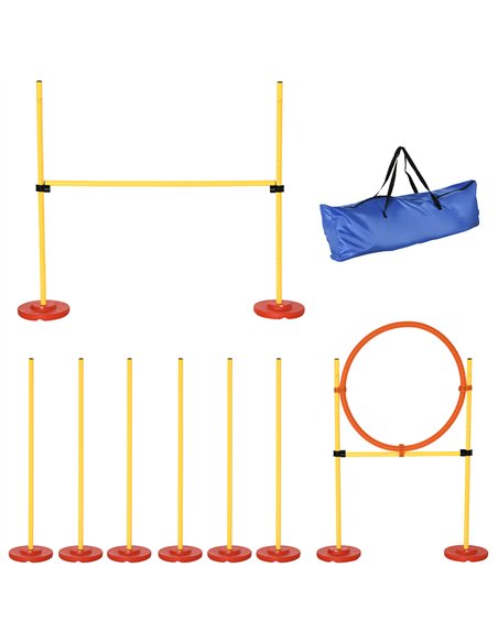 PawHut Dog Agility Equipment Training Portable Obstacle for Pet w/Adjustable Hurdles, Jumping Ring, Weave Poles - pic 145622 | FastDaddyshop