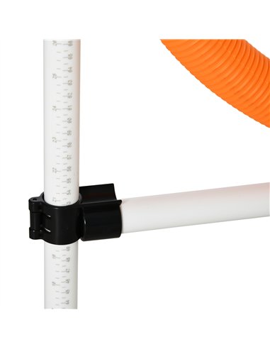 PawHut 3 Piece Pet Agility Training Equipment Dog Play Run Jump Obedience Training Set Adjustable (Pole + Hoop + Hurdle)