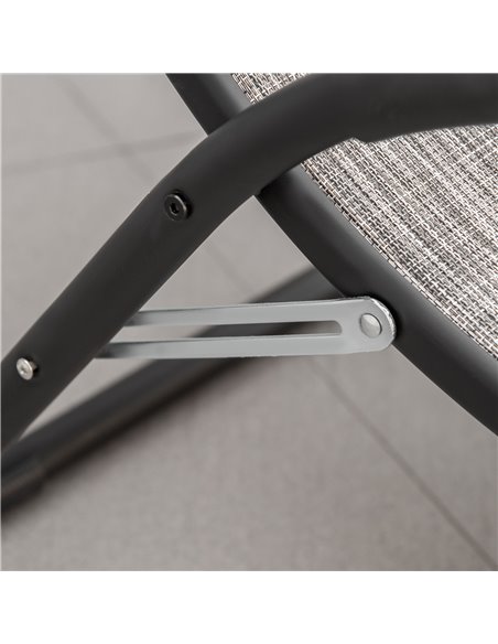 Outsunny Folding Chaise Lounge Chair, Reclining Garden Sun Lounger for Beach, Poolside and Patio, Grey - pic 14564 | FastDaddyshop