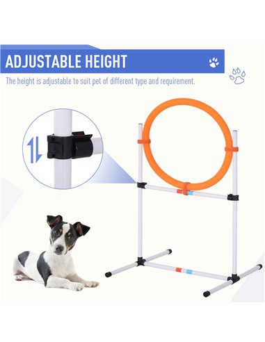 PawHut Dog Agility Equipment Training Set Carry Bag Adjustable (Pole + Hoop + Hurdle+Tunnel + Pause Box)