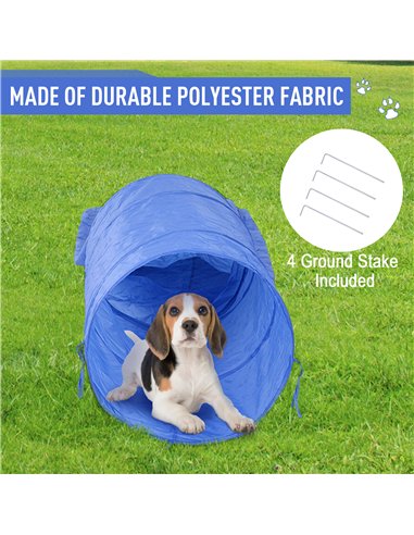 PawHut Dog Agility Equipment Training Set Carry Bag Adjustable (Pole + Hoop + Hurdle+Tunnel + Pause Box)