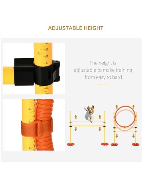 Pawhut Dog Agility Equipment Portable Pet Training Obstacle Set for Dogs 5 Pieces w/ Adjustable High Jumping Pole, Jumping Ring, - pic 145656 | FastDaddyshop