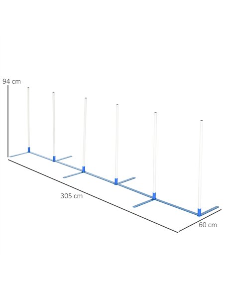 PawHut Dog Agility Equipment Training Adjustable Obstacle Course Set with 6 Weaves Poles Storage Bag for Pet Outdoor Games Exerc - pic 145660 | FastDaddyshop