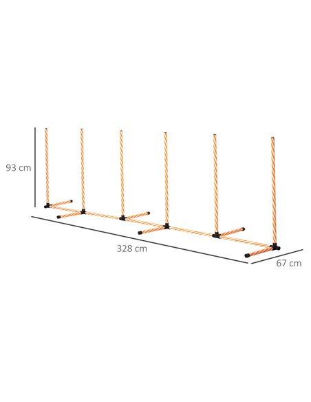 PawHut Dog Agility Equipment Pet Outdoor Training Play Run Obstacle w/ 6 Weaves Poles Whistle Carrying Bag - pic 145669 | FastDaddyshop