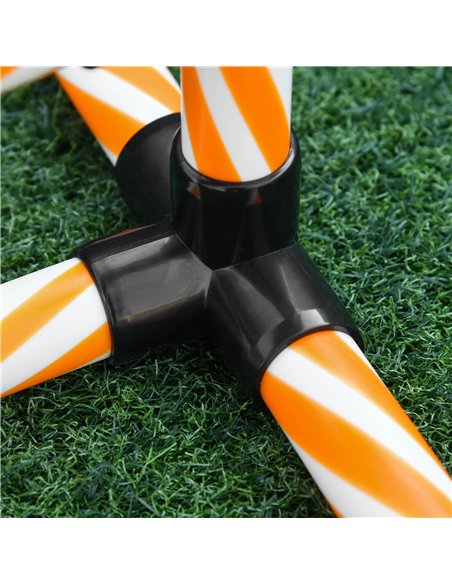 PawHut Dog Agility Equipment Pet Outdoor Training Play Run Obstacle w/ 6 Weaves Poles Whistle Carrying Bag - pic 145674 | FastDaddyshop