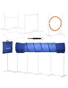 PawHut Six-Piece Dog Agility Equipment Set, with Carry Bag - Multicoloured