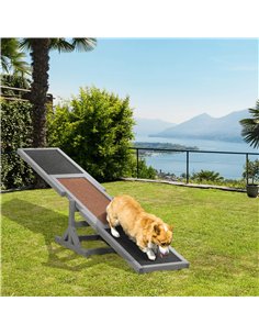 PawHut Wooden Pet Seesaw for Big Dogs, Dog Agility Equipment with Anti-Slip Surface - Grey 2