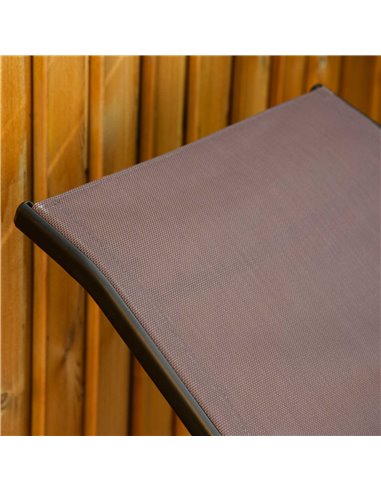 Outsunny Folding Chaise Lounge Chair, Reclining Garden Sun Lounger for Beach, Poolside and Patio, Dark Brown