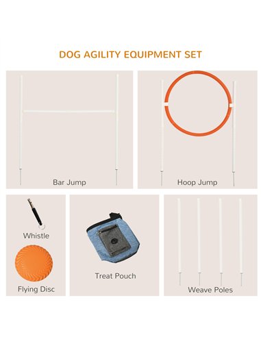 PawHut Dog Agility Training Equipment for Dogs with Carry Bag - Multicoloured