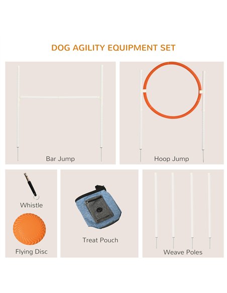 PawHut Dog Agility Training Equipment for Dogs with Carry Bag - Multicoloured - pic 145707 | FastDaddyshop