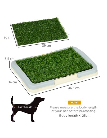 PawHut Puppy Training Pad, Indoor Portable Puppy Pad, with Artificial Grass, Grid, Panel, Tray, 46.5 x 34cm - pic 145723 | FastDaddyshop