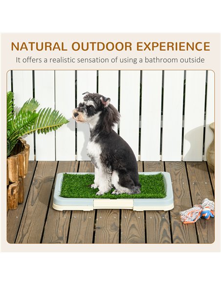 PawHut Puppy Training Pad, Indoor Portable Puppy Pad, with Artificial Grass, Grid, Panel, Tray, 46.5 x 34cm - pic 145724 | FastDaddyshop